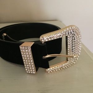 ZARA belt, black with bling buckle